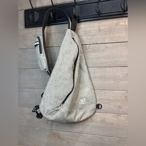 Waterfly Gray Unisex Sling Bag Crossbody w/ Hidden Pocket & Phone Holder
